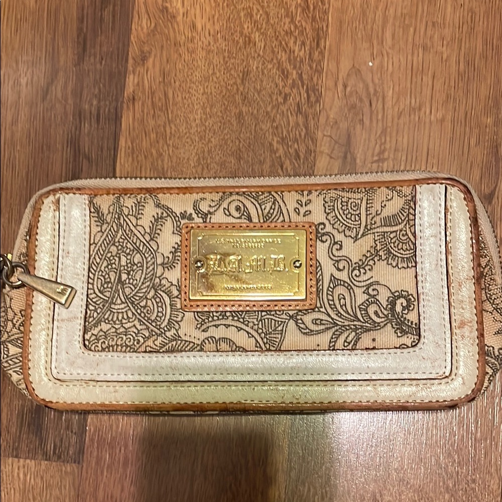 L.A.M.B. Cream and Brown Henna print Women's Wallet